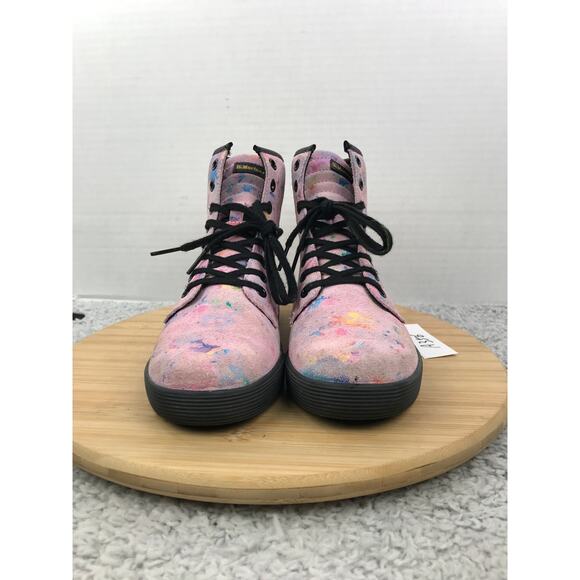 Dr. Martens Sheridan Pink Rainbow Burst Suede Casual Ankle Lace Up Boot Womens 6 - Picture 6 of 12
